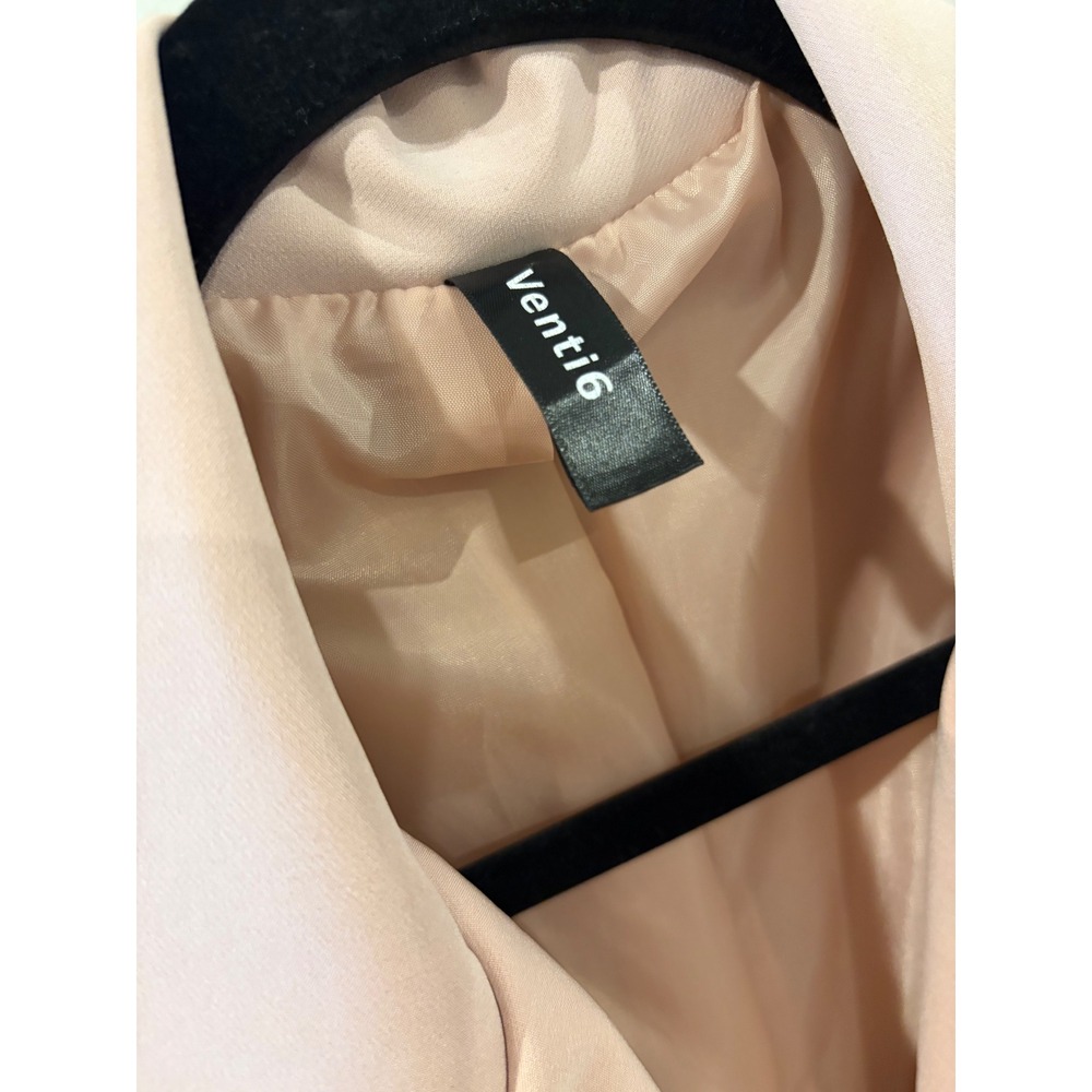 Venti6 Womens Blush Pink Single Button Peplum Blazer Jacket Made in Italy Size M - Picture 3 of 7
